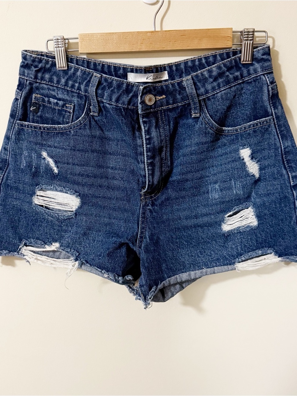 Kancan Womens Distressed Jean Shorts Size 28